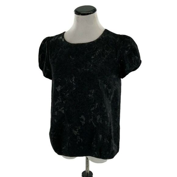 Forever Top Women's Size Medium Short Sleeves Floral Button Back Keyhole Blouse - Picture 1 of 7